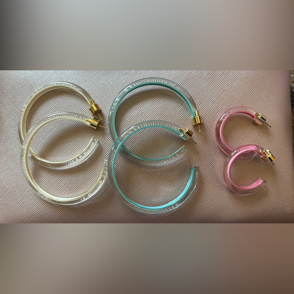 Elegant Gold and Blue Hoop Earrings